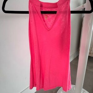 Lilly Pulitzer Bright Pink V-Neck Sleeveless Tank